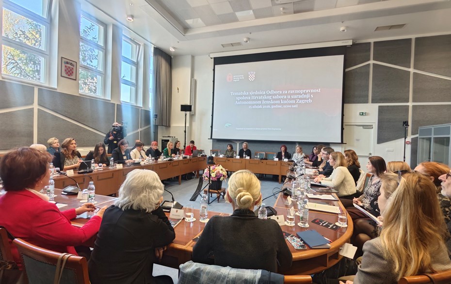 Predsjednica Povjerenstva za ravnopravnost spolova na tematskoj sjednici  Odbora za ravnopravnost spolova Hrvatskog sabora